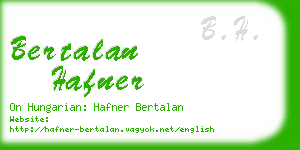 bertalan hafner business card